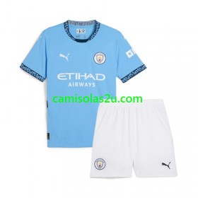 Camisolas de futebol Manchester City Criança Equipamento Principal 2024/25 Manga Curta